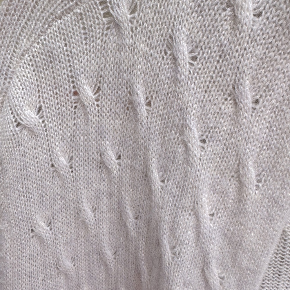 100% cashmere long cable knit duster cardigan sweater size L - Picture 6 of 9